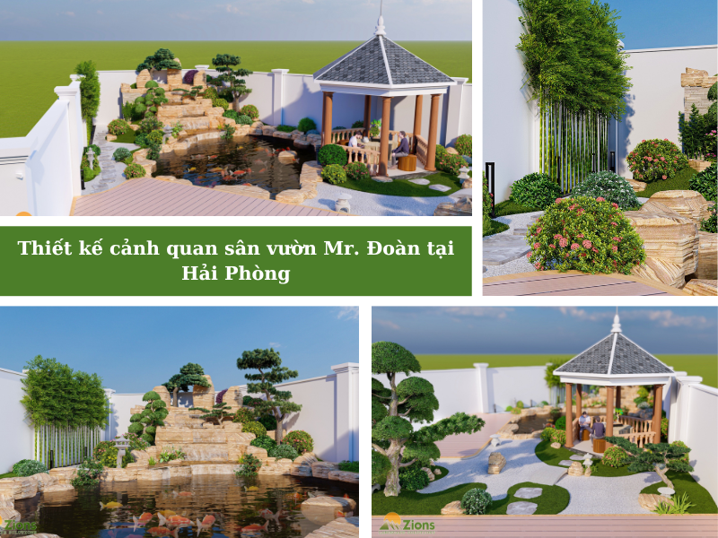 Thiết kế phối cảnh 3D sân vườn tại Hải Phòng - Zions Landscape